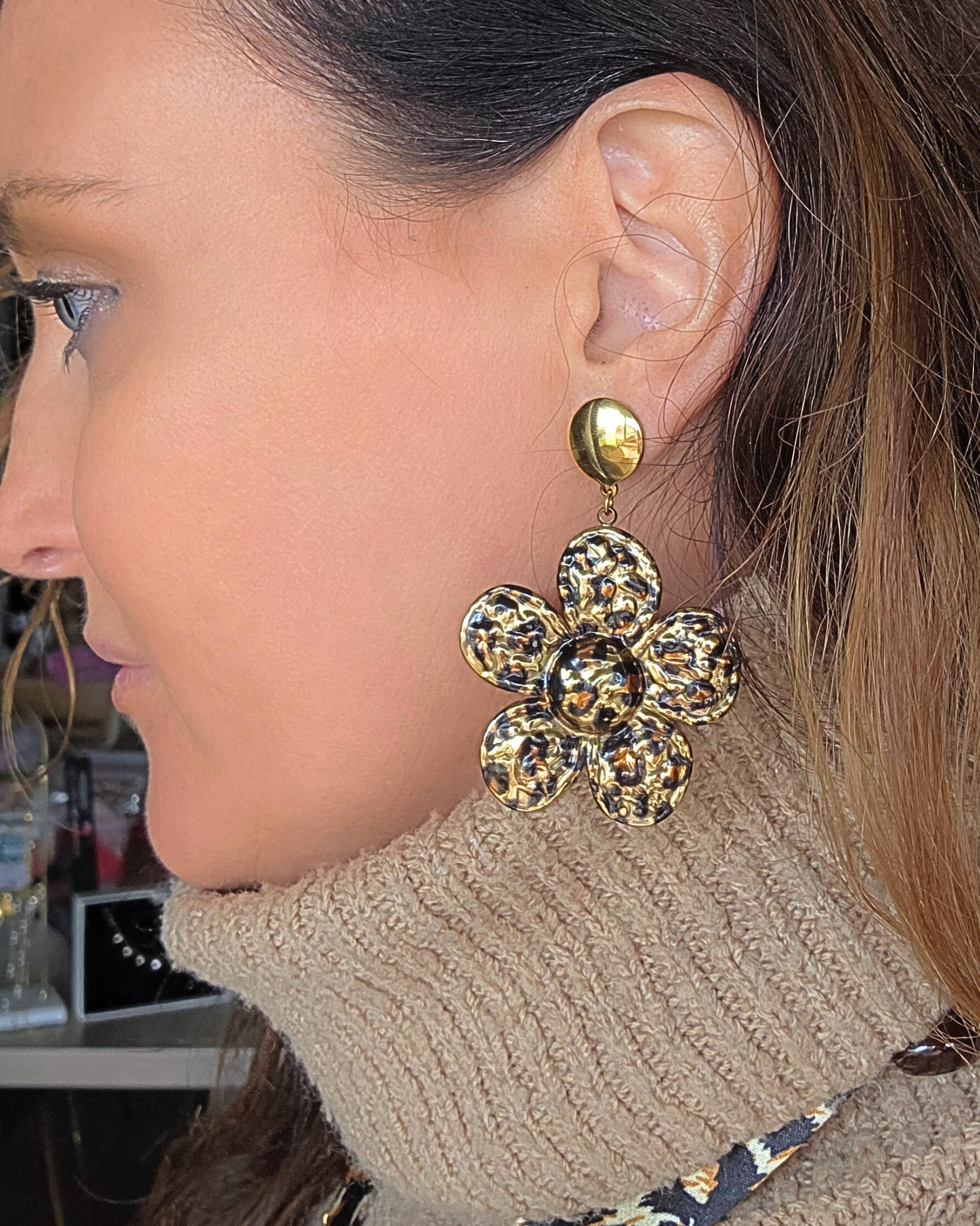 Boucles d’oreilles "Fleur Fauve"