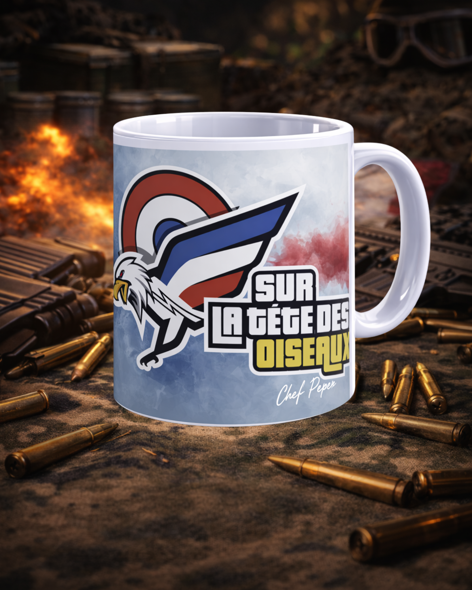 TASSE "SUR LA TÊTE DES OISEAUX