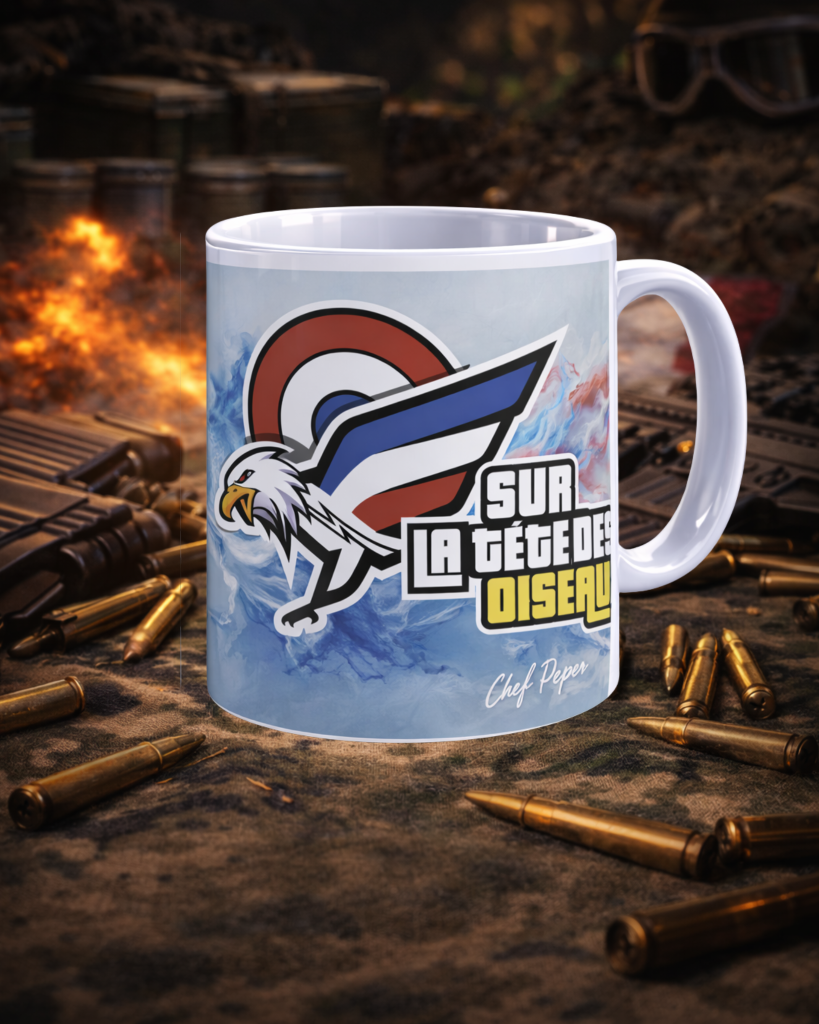 TASSE "SUR LA TÊTE DES OISEAUX " VERSION 2