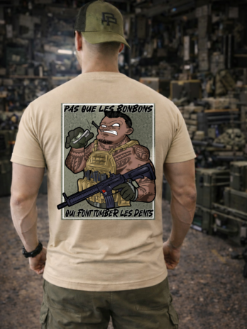 T-shirt humour – “Y a pas que les bonbons qui font tomber les dents”