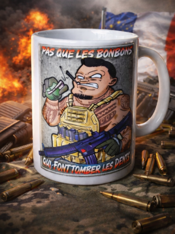 TASSE “Y A PAS QUE LES BONBONS QUI FONT TOMBER LES DENTS”
