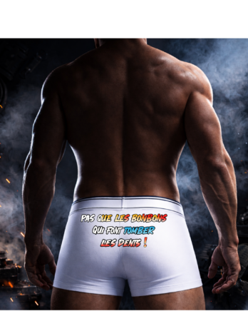 Boxer homme humour “Y a pas que les bonbons qui font tomber les dents” – Chef Peper