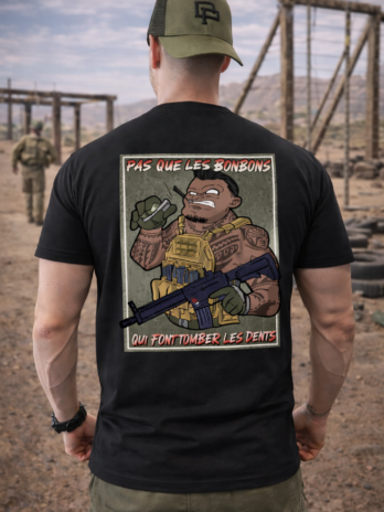 T-shirt humour – “Y a pas que les bonbons qui font tomber les dents”