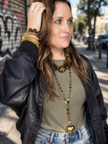 Collier pierres naturelles marron | KF Forever