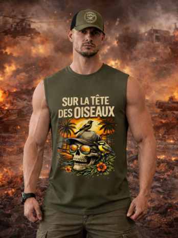 Débardeur homme à personnaliser “Sur la tête des oiseaux ” | Chef Peper