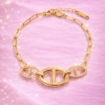 Bracelet Maille ovale et strass