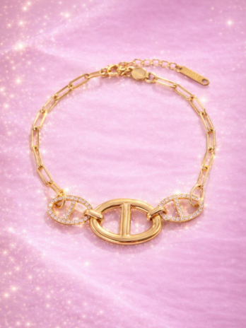 Bracelet Maille ovale et strass