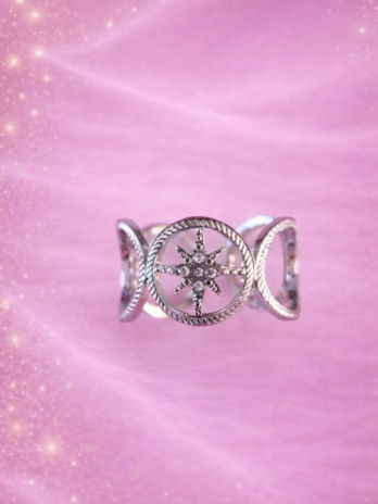 Bague Étoile Encerclée Argentée