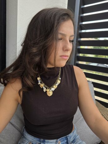 Collier Romantica avec charms beige
