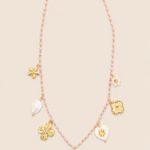 Collier Rosalya petite perle rose