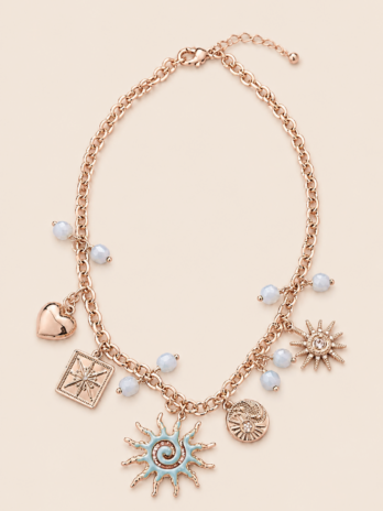 Collier Ocealya soleil bleu turquoise