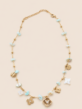 Collier Marea trèfles pierre