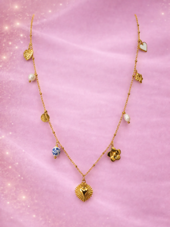 Collier sautoir bohème avec charms