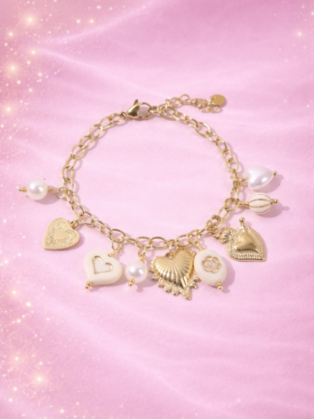 Bracelet Romantica avec charms beige