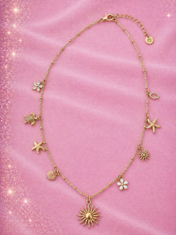 Collier Sautoir Thalina Soleil Marin Doré