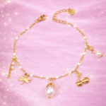 Bracelet Charm Cerise & Perle Blanche