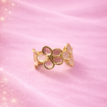 Bague Ulysse dorée fleurs nacrées