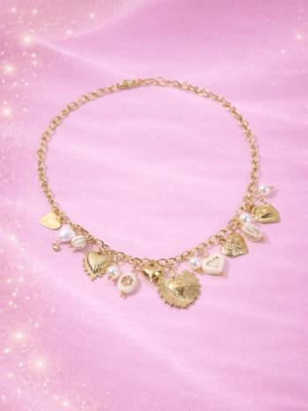 Collier Romantica avec charms beige