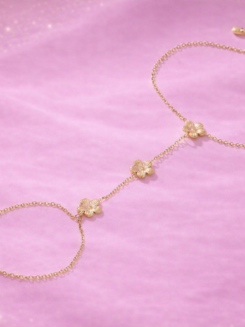 bracelet bague fleur