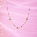 Collier 3 fleurs  zircon – Collier fin femme élégant minimaliste