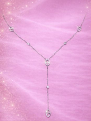 Collier Marine en Y avec strass