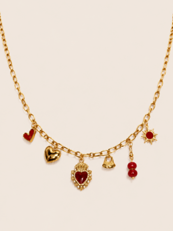 Collier LISON au coeur rouge