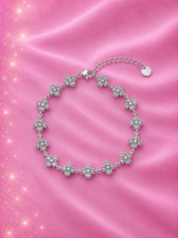 Bracelet Fleur étincelante - Argent