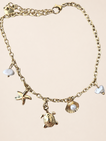 Chaine de cheville Coquillage et sa perle