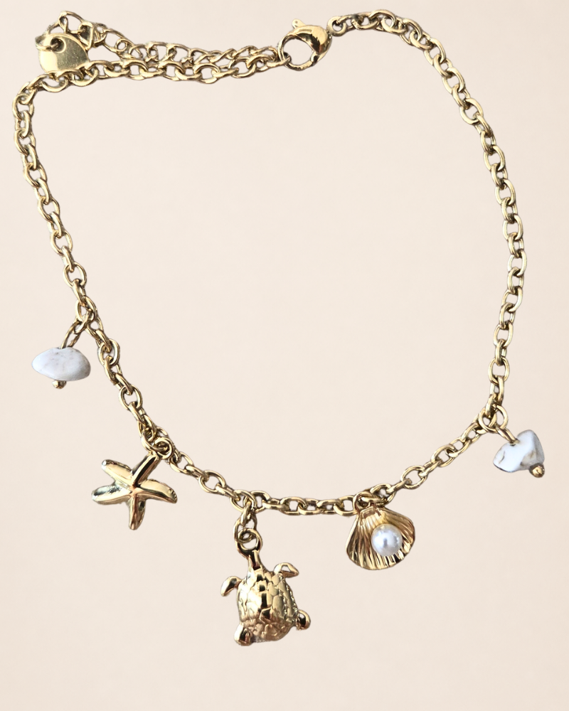 Chaine de cheville Coquillage et sa perle – Image 2