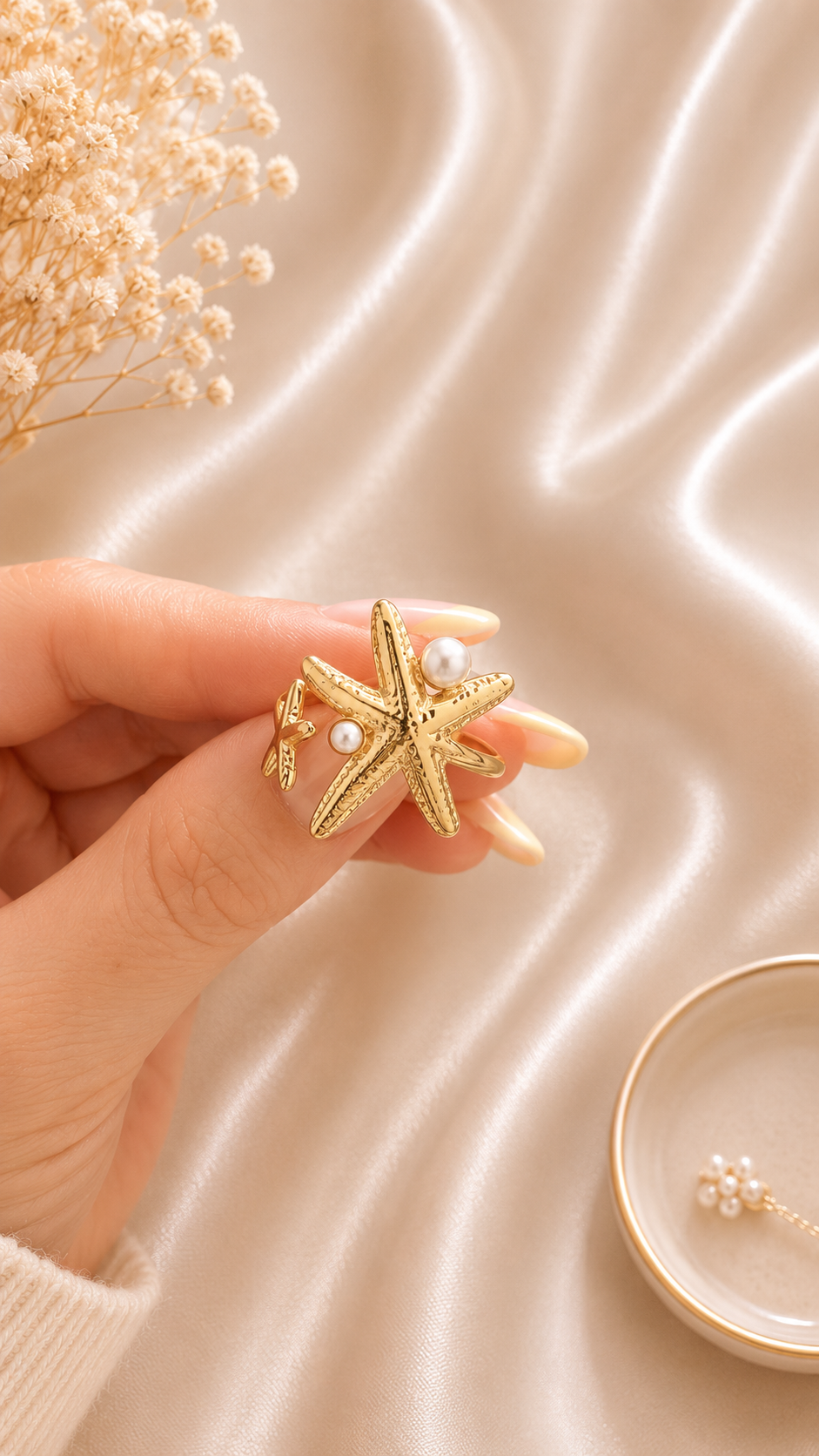 Bague Etoile de mer et ses perles – Image 2