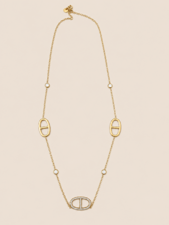 Collier MYLA collier maille marine avec strass
