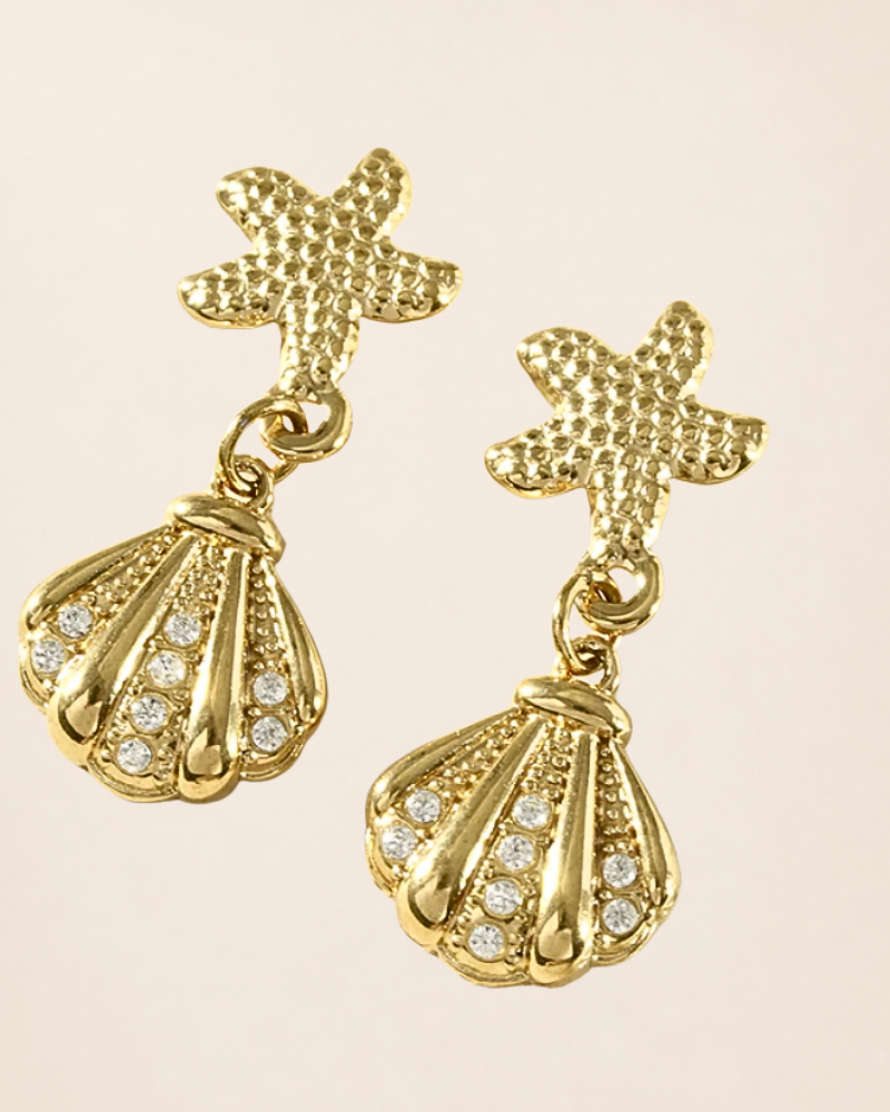 BOUCLE D'OREILLE CASSANDRE Étoile de Mer & Coquillage
