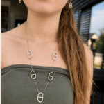 BOUCLE D'OREILLE JULIE Maille Marine