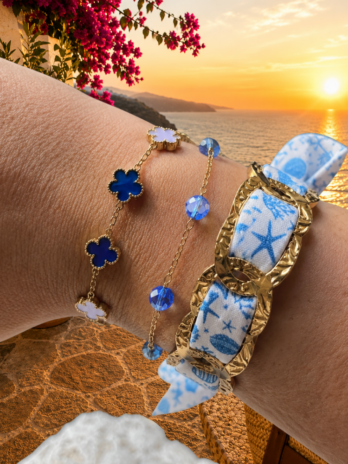 BRACELET FOULARD Écume étoile de mer et coquillage