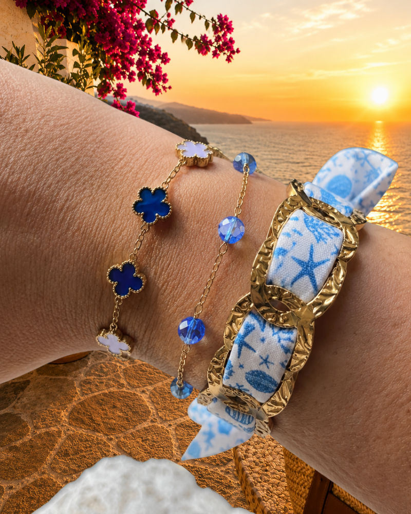 BRACELET FOULARD Écume étoile de mer et coquillage