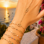 Bracelet JULIE petite perle Maille Marine