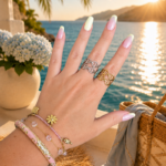 Bague  ALICIA double maille marine