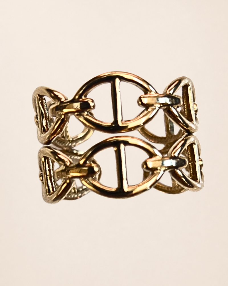 Bague ALICIA double maille marine – Image 2