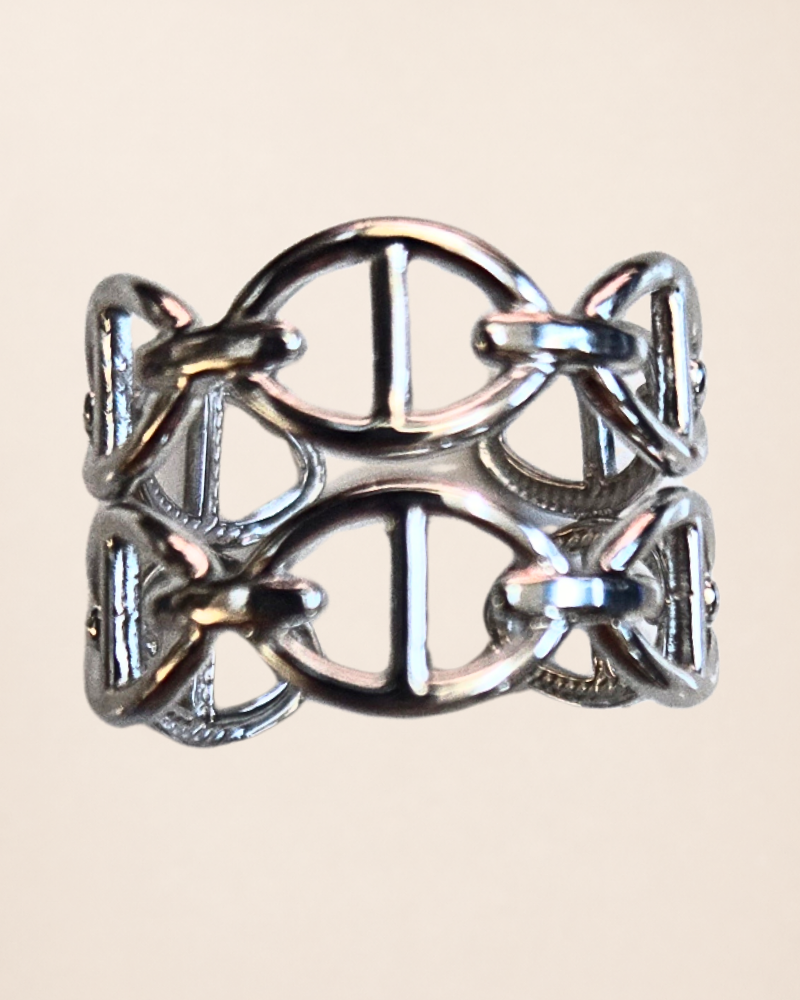 Bague ALICIA double maille marine – Image 3