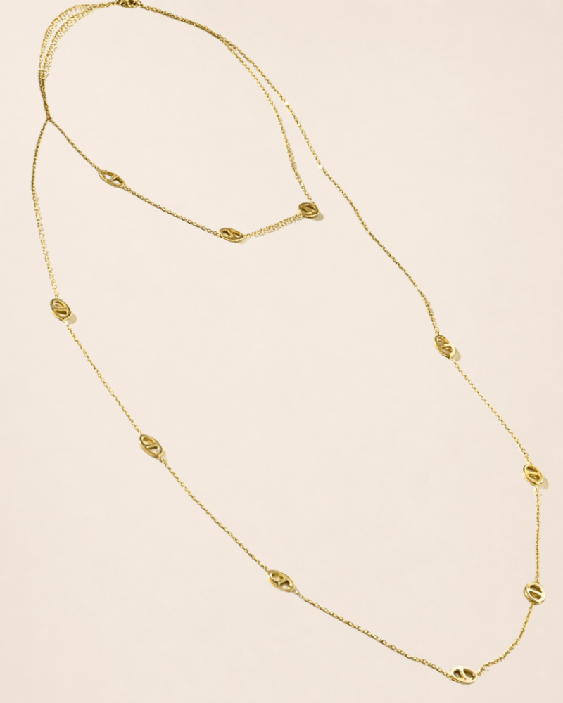 Collier sautoir ELENA Maille marine – Image 4