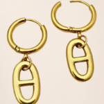 BOUCLE D'OREILLE JULIE Maille Marine