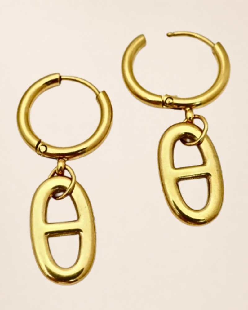 BOUCLE D'OREILLE JULIE Maille Marine – Image 3