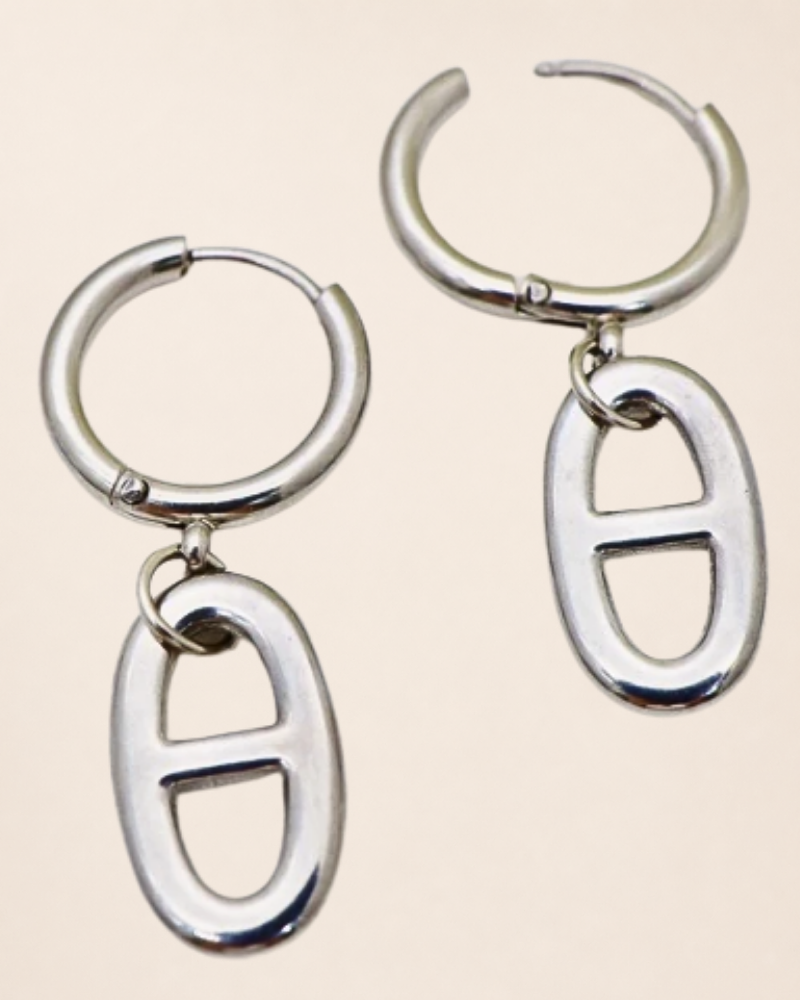 BOUCLE D'OREILLE JULIE Maille Marine – Image 2
