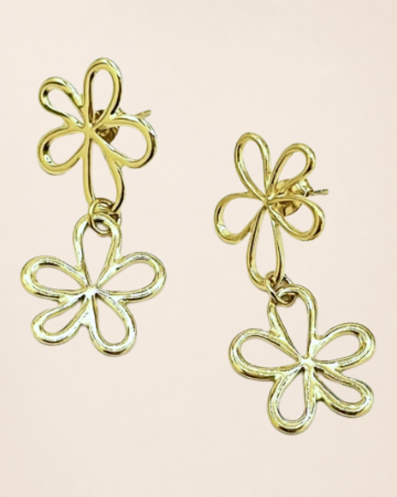 BOUCLE D'OREILLE ISA double fleurs – Image 2