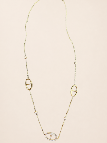 Collier MYLA collier maille marine avec strass