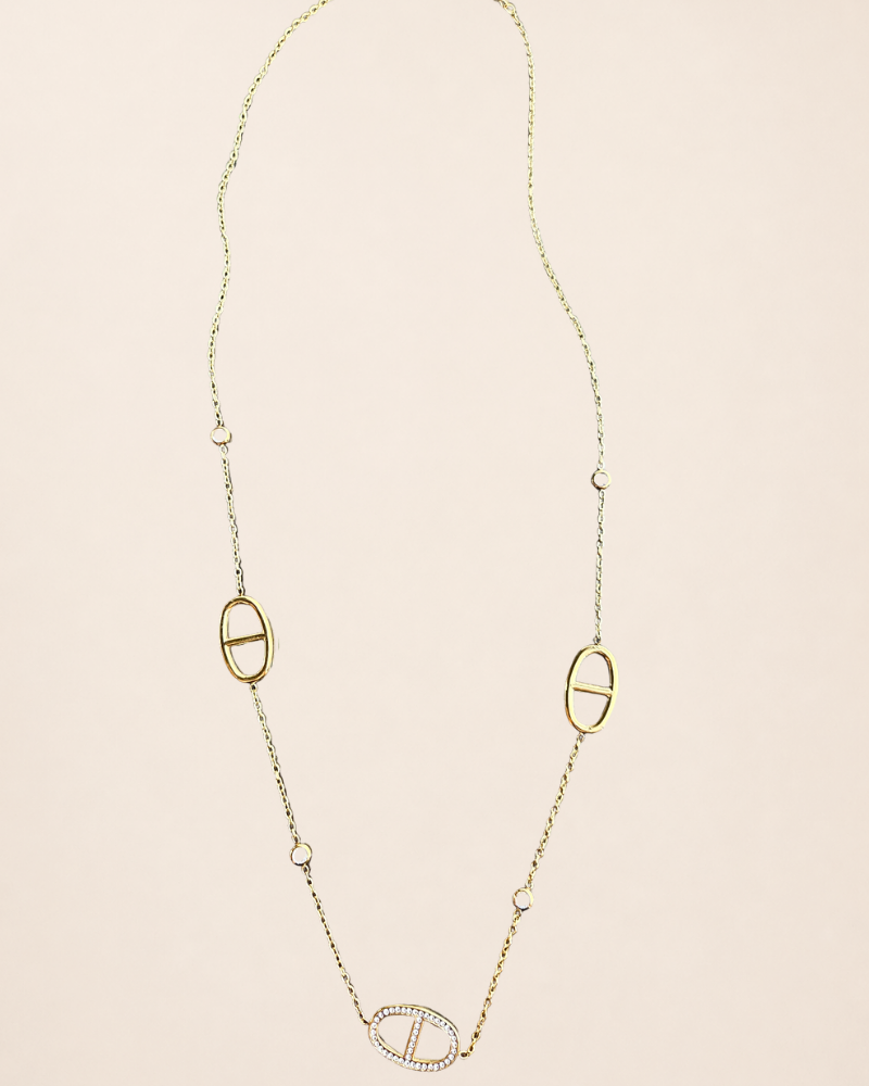 Collier MYLA collier maille marine avec strass