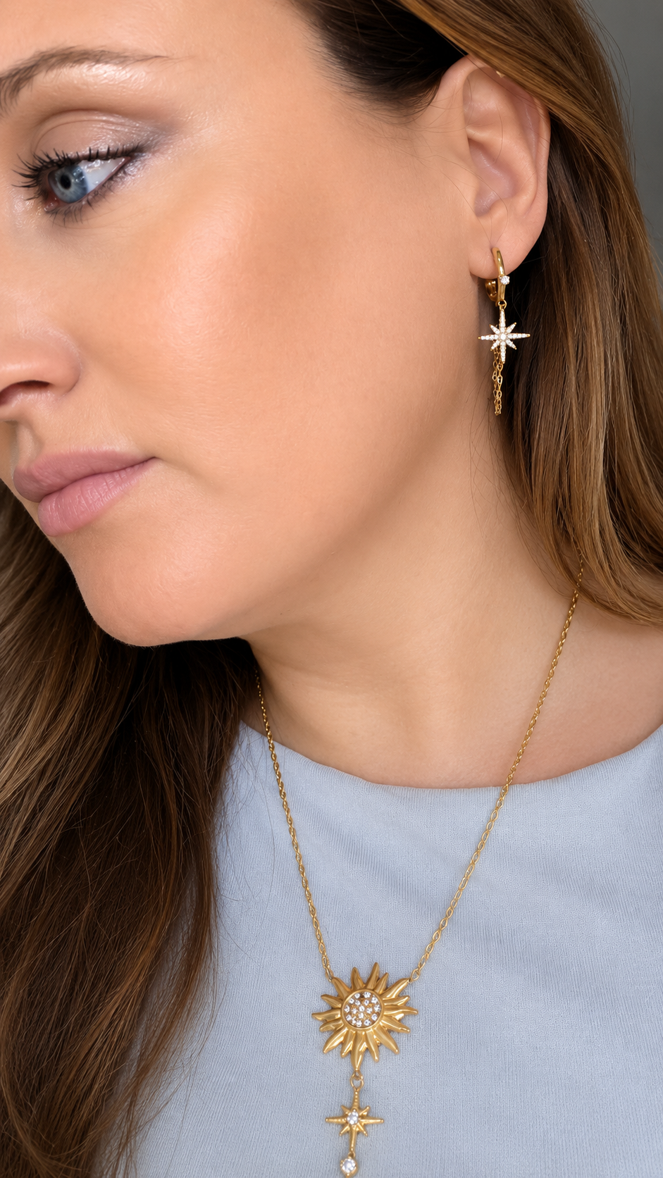BOUCLE D'OREILLE PENDANTE Stellaire