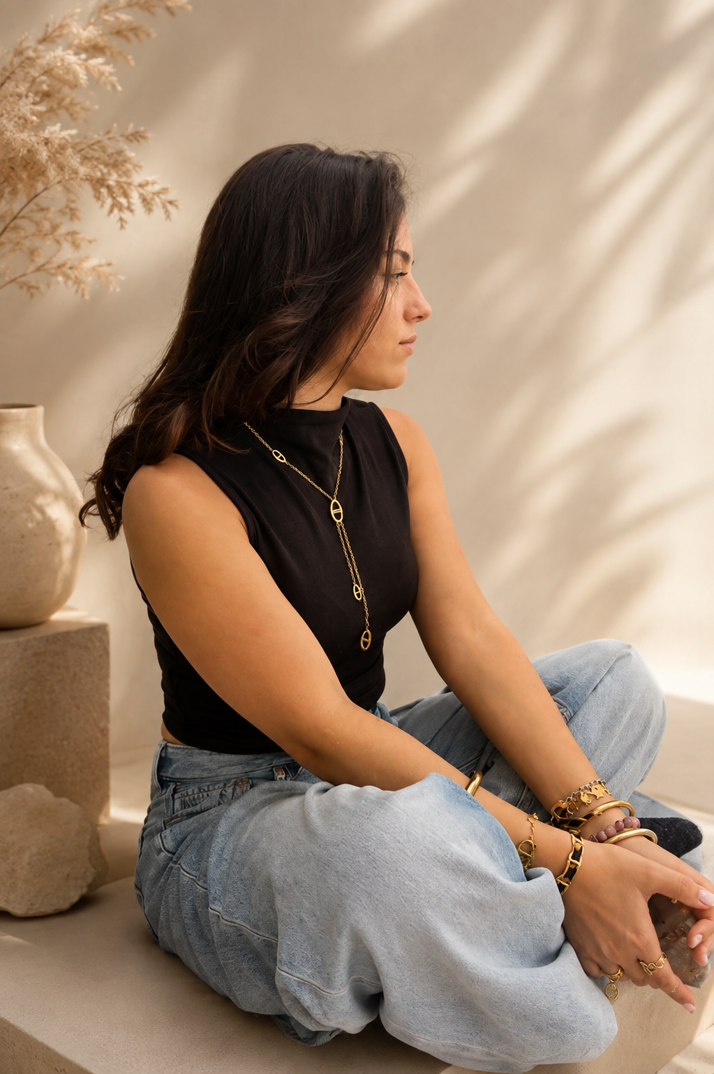 Collier Capucine maille marine – Image 4