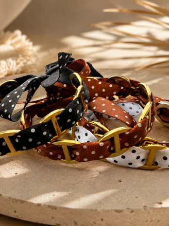 Bracelet JOY jonc avec foulard à Pois