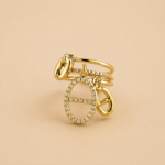 Bague Solène maille marine breloque